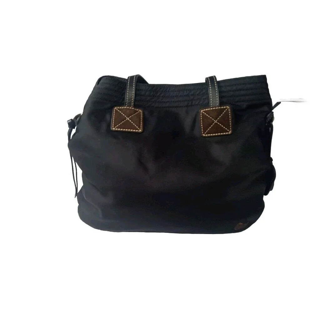 Dooney & Bourke Victoria Black Nylon Tote Leather Trim Handbag